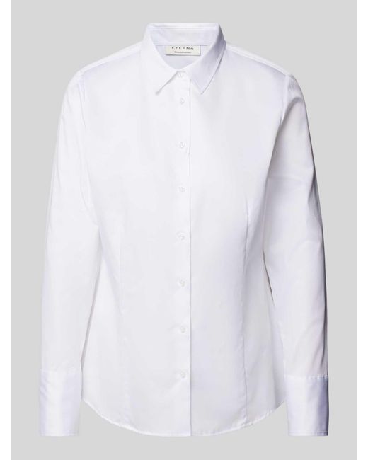 Eterna Overhemdblouse Met Knoopsluiting in het White