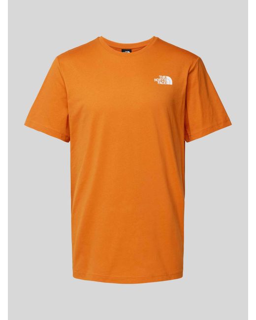 The North Face T-shirt Met Labelprint in het Orange voor heren