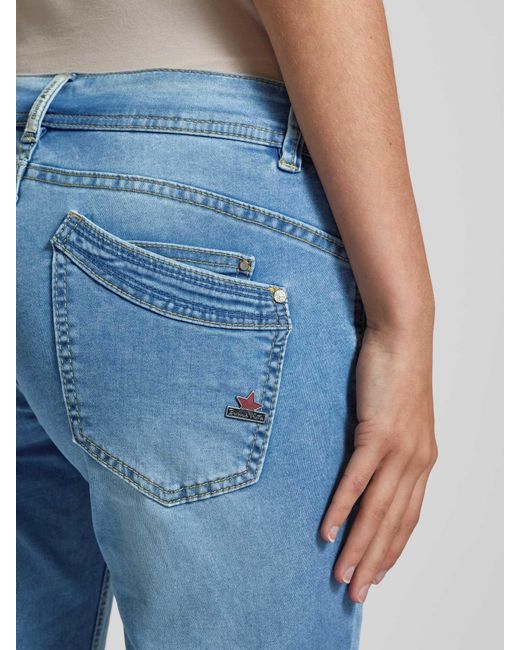 Buena Vista Slim Fit Capri-jeans Met Ritssluitingen in het Blue