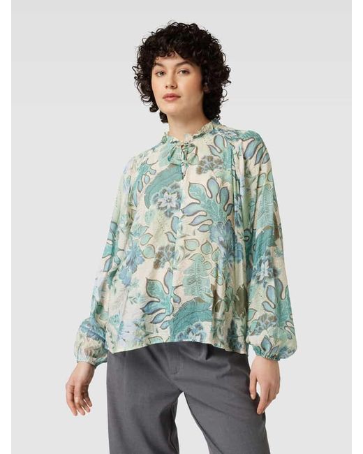 Mos Mosh Green Blusenshirt mit Allover-Muster Modell 'EISA'