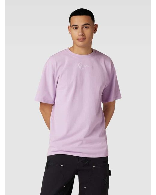 Karlkani T-Shirt mit rückseitigem Label- und Motiv-Print in Pink für Herren