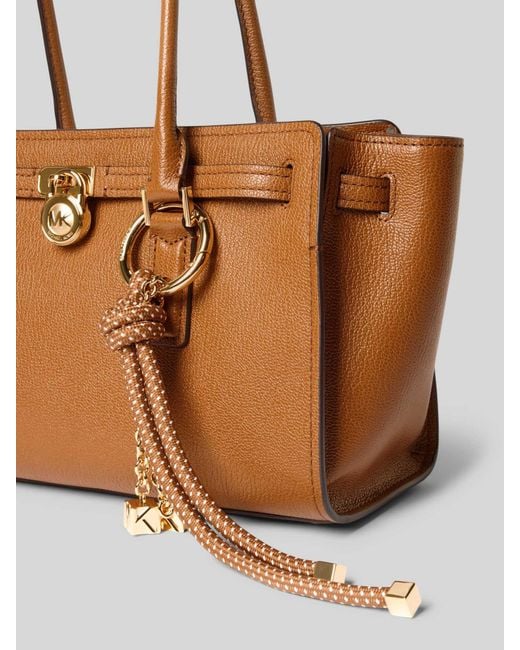 MICHAEL Michael Kors Handtas Met Labelhanger, Model 'Hamilton' in het Natural