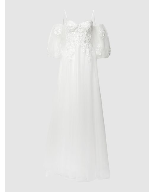 Luxuar Brautkleid mit floralem Spitzenbesatz in Weiß | Lyst AT