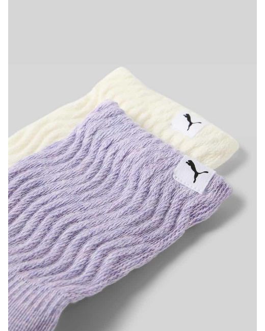 PUMA Purple Socken mit Label-Detail Modell 'ZIGZAG' im 2er-Pack