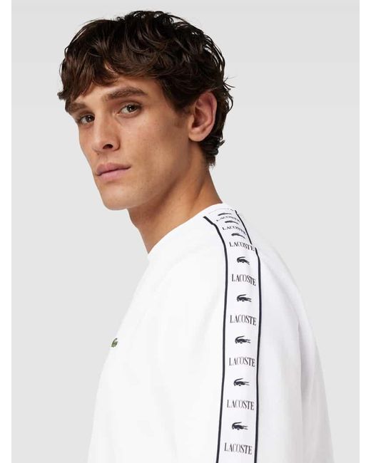 Lacoste Classic Fit Sweatshirt mit Label-Stitching in White für Herren