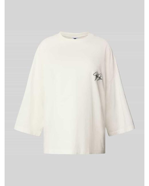 Karo Kauer Natural Oversized T-Shirt mit Label-Stitching