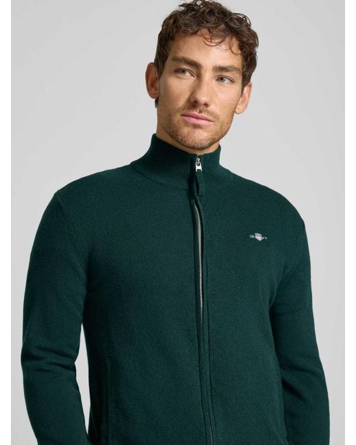Gant Gebreid Jack Met Ritssluiting in het Green voor heren