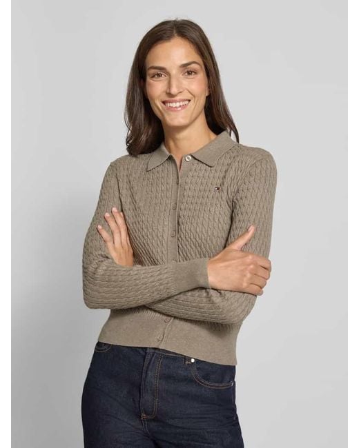 Tommy Hilfiger Natural Regular Fit Strickjacke aus Baumwoll-Mix