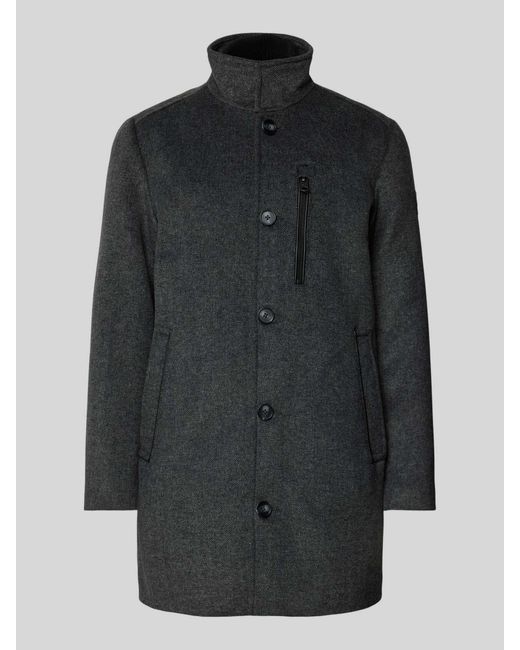 Tom Tailor Regular Fit Lange Wollen Jas in het Gray voor heren
