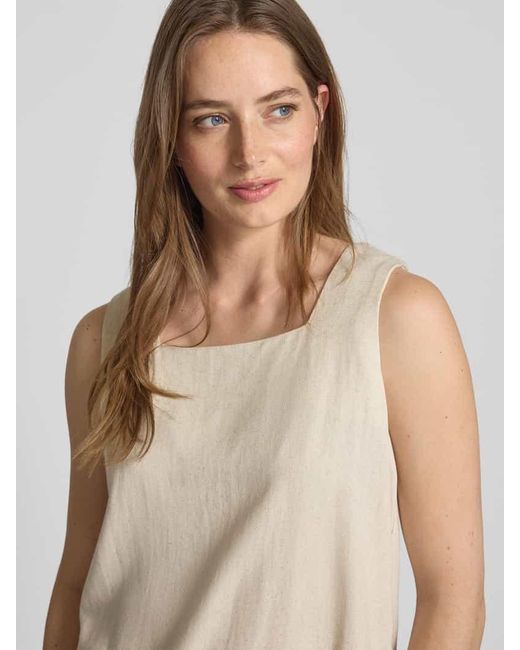My Essential Wardrobe Natural Trägertop aus Leinen-Viskose-Mix mit Karree-Ausschnitt