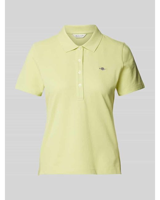 Gant Yellow Slim Fit Poloshirt mit Label-Stitching