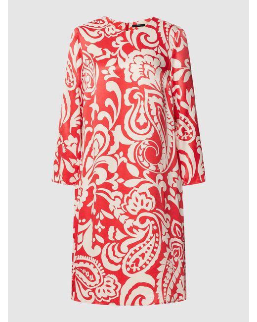 Ouí Red Knielanges Kleid aus Viskose mit Allover-Muster