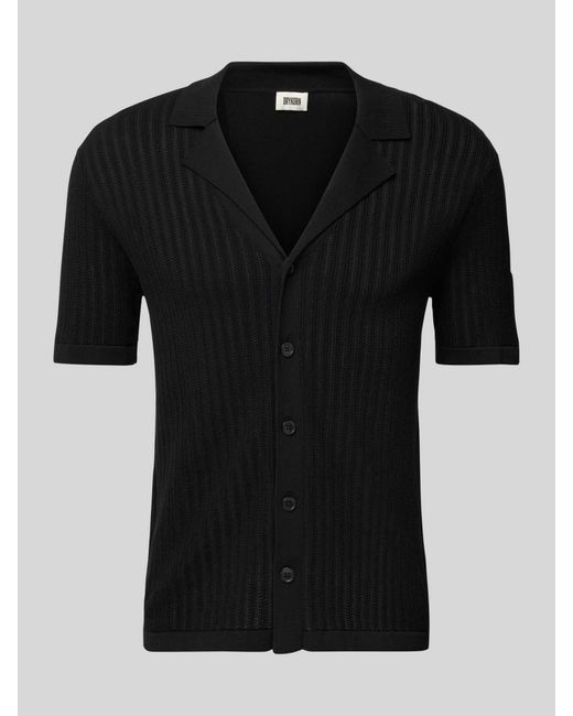 Drykorn Slim Fit Vrijetijdsoverhemd Met Reverskraag in het Black voor heren