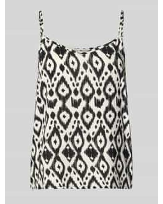 ONLY Regular Fit Top Met Bandjes En All-over Motief in het Black