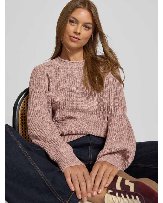 Tom Tailor Regular Fit Gebreide Pullover Van Katoenmix in het Pink