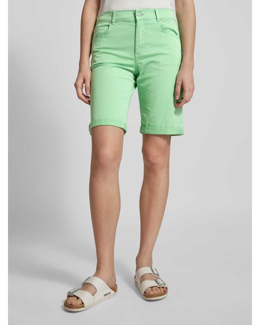 ANGELS Green Straight Leg Shorts im 5-Pocket-Design