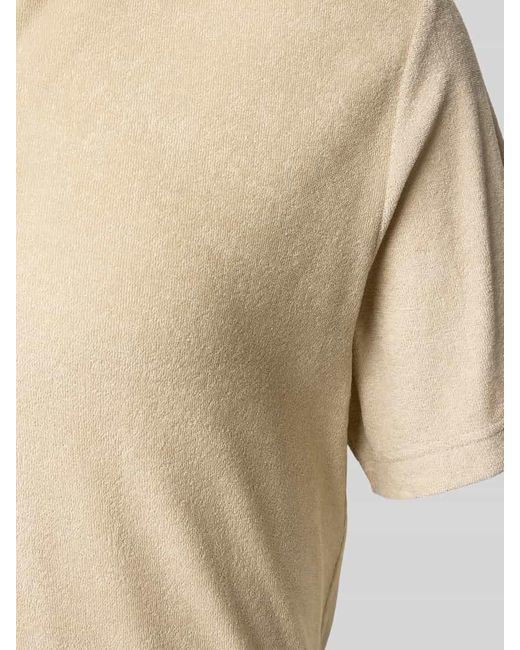 Mc2 Saint Barth Slim Fit Poloshirt mit V-Ausschnitt Modell 'JEREMY - TERRY' in Natural für Herren
