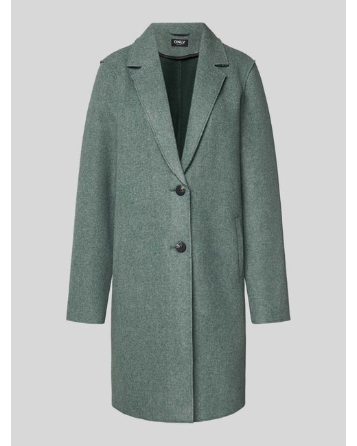 ONLY Regular Fit Lange Jas Met Binnenstebuitennaden, Model 'Carrie' in het Green