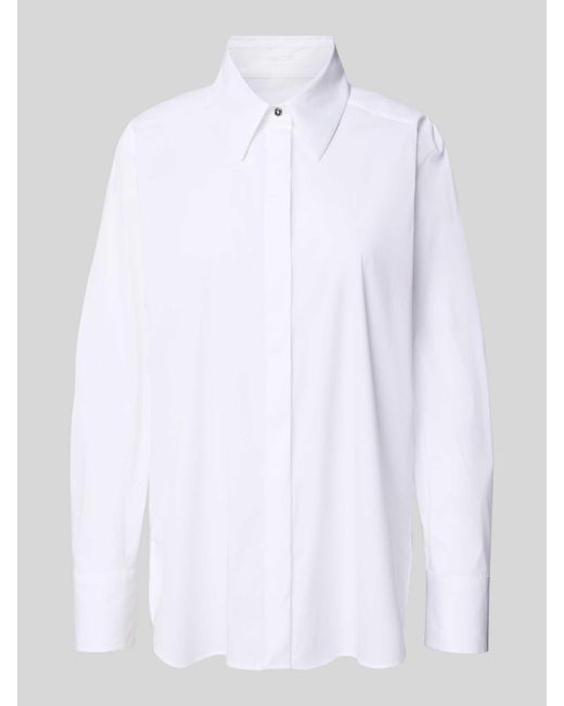 Marc Cain Overhemdblouse Met Blinde Knoopsluiting in het White