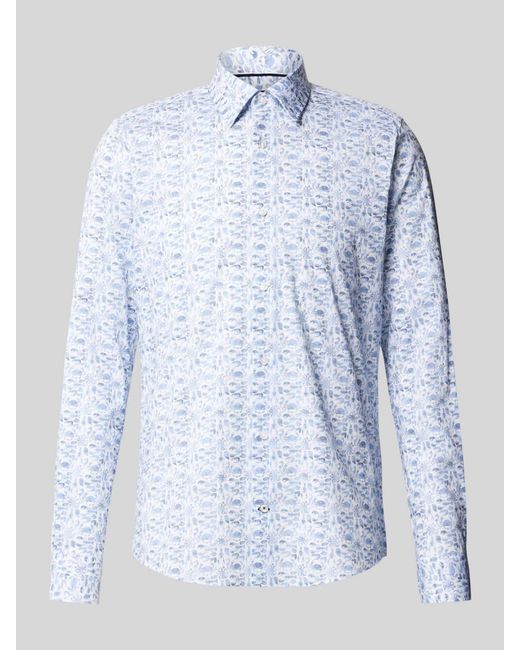 Joop! Slim Fit Zakelijk Overhemd Met Kentkraag in het Blue voor heren