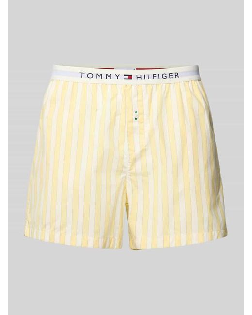 Tommy Hilfiger Natural Regular Fit Pyjama Shorts mit elastischem Label-Bund