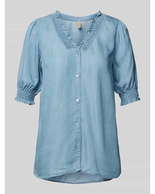 Soya Concept Blue Bluse im Denim-Look Modell 'Liv'