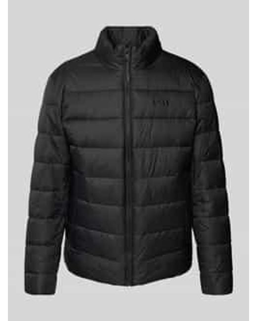 Boss Regular Fit Gewatteerd Jack Met Labelprint, Model 'Ciko' in het Black voor heren