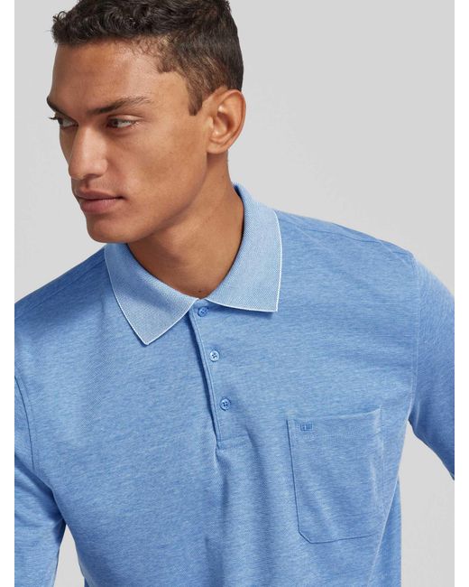 Christian Berg Men Regular Fit Poloshirt mit Brusttasche in Blue für Herren