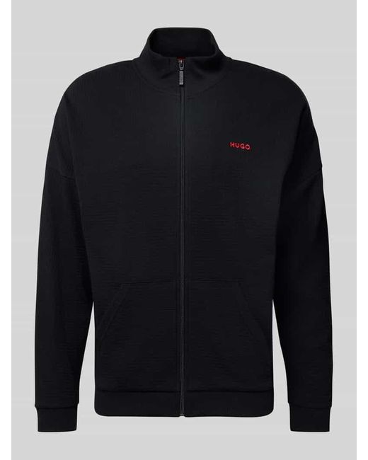 HUGO Regular Fit Sweatjacke aus Baumwoll-Mix Modell 'AUSTIN' in Blue für Herren