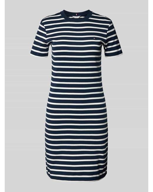 Tommy Hilfiger Blue Tailliertes Minikleid aus reiner Baumwolle
