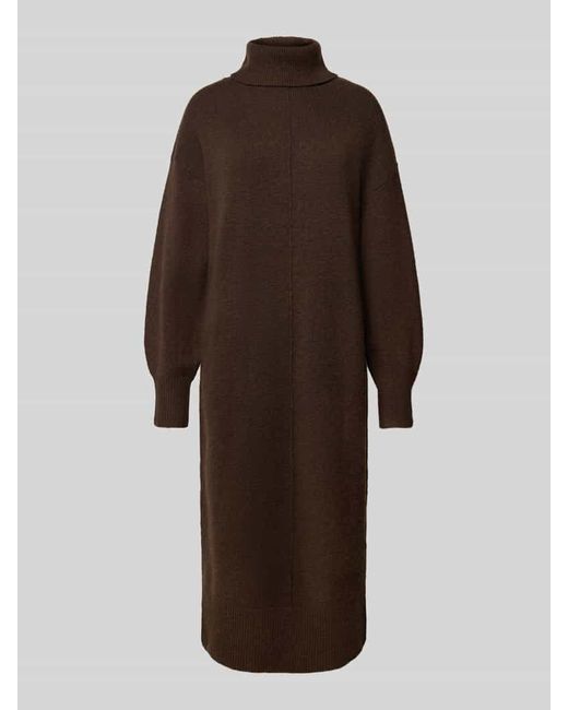 Pieces Brown Oversized Strickkleid mit Wollanteil Modell 'MALOU'