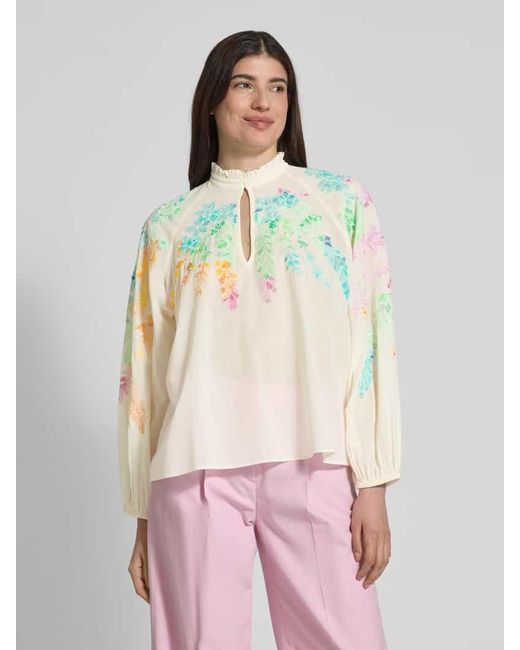 Essentiel Antwerp Multicolor Regular Fit Bluse mit Schlüsselloch-Ausschnitt Modell 'Hitrus'