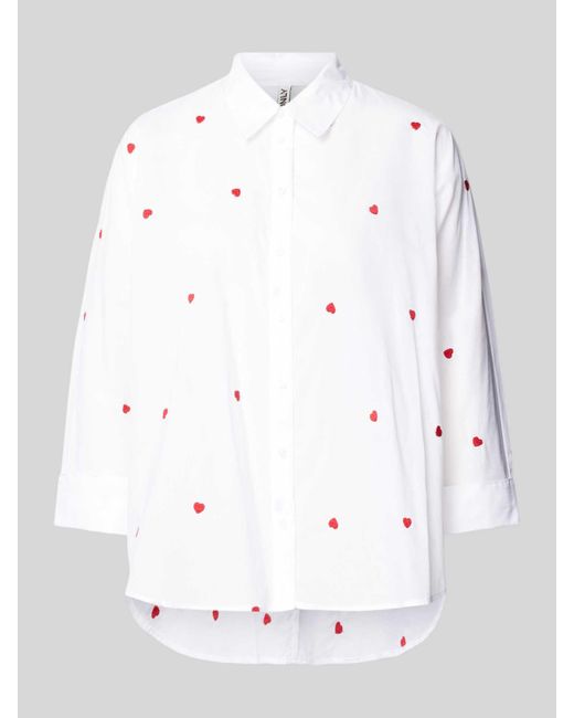 ONLY Blouse Met All-over Motiefstitching in het White