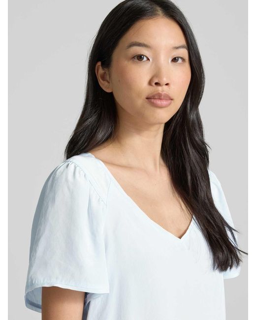Marc Cain Regular Fit Blouseshirt Met V-Hals in het White