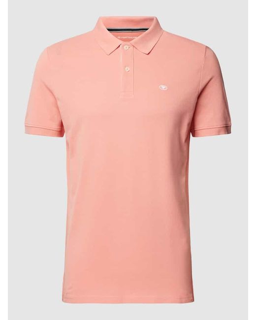 Tom Tailor Regular Fit Poloshirt mit Logo-Stitching in Pink für Herren