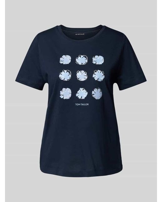 Tom Tailor Blue Regular Fit T-Shirt Aus Reiner Baumwolle
