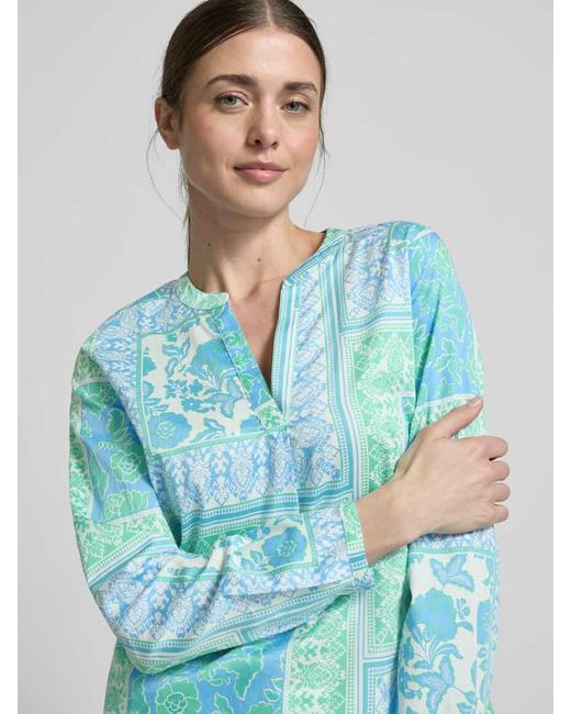 Smith & Soul Blue Regular Fit Bluse Mit Tunikakragen