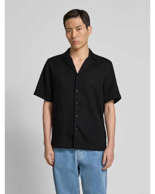 Strellson Regular Fit Freizeithemd mit 1/2-Arm Modell 'Carlo' in Black für Herren