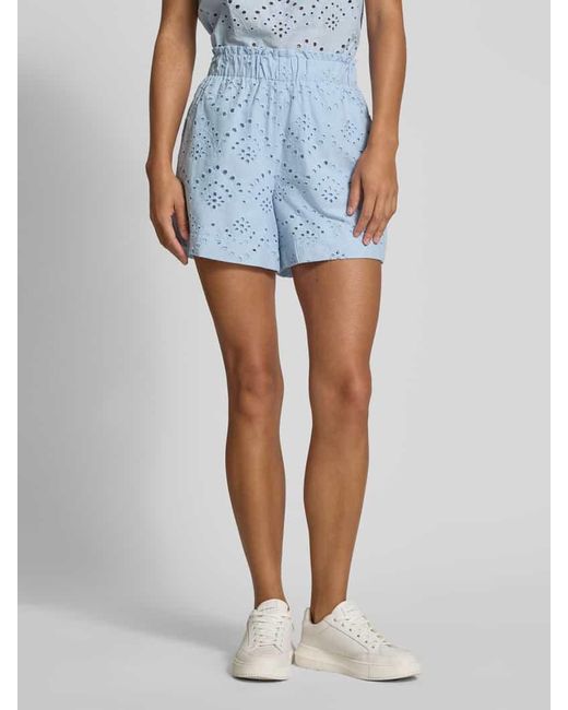Pieces Blue Regular Fit Shorts aus reiner Baumwolle Modell 'VILDE'
