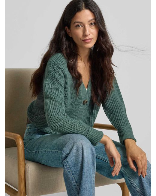 Vero Moda Regular Fit Gebreid Jack Met Sierknopen, Model 'Lea' in het Green