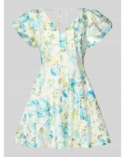 Forever New Blue Ausgestelltes Cocktailkleid aus Lyocell-Mix mit Leinen-Anteil Modell 'CAMDEN'