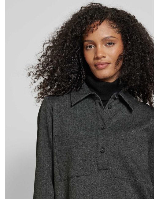Opus Knielange Jurk Met Platte Kraag in het Black