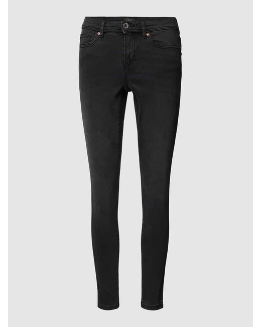 ONLY Black Skinny Fit Jeans mit Label-Patch Modell 'WAUW'