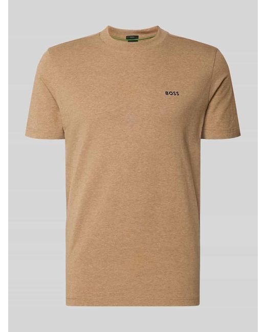 Boss Regular Fit T-Shirt aus Baumwoll-Mix Modell 'TEE' in Natural für Herren