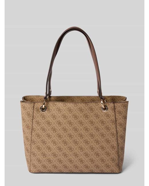 Guess Natural Handtasche mit Label-Applikation Modell 'NOELLE NOEL TOTE'