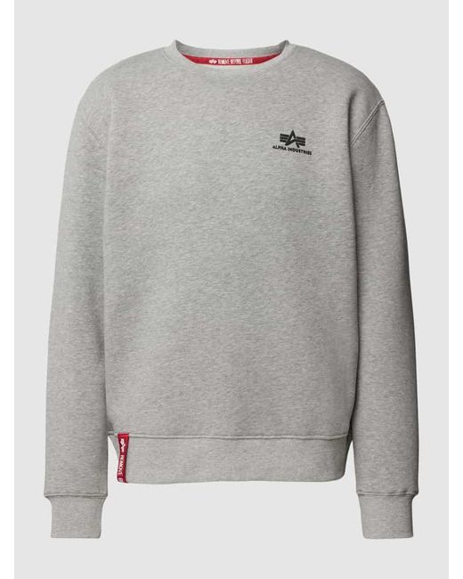 Alpha Industries Sweatshirt mit Label-Print Modell 'BASIC' in Gray für Herren