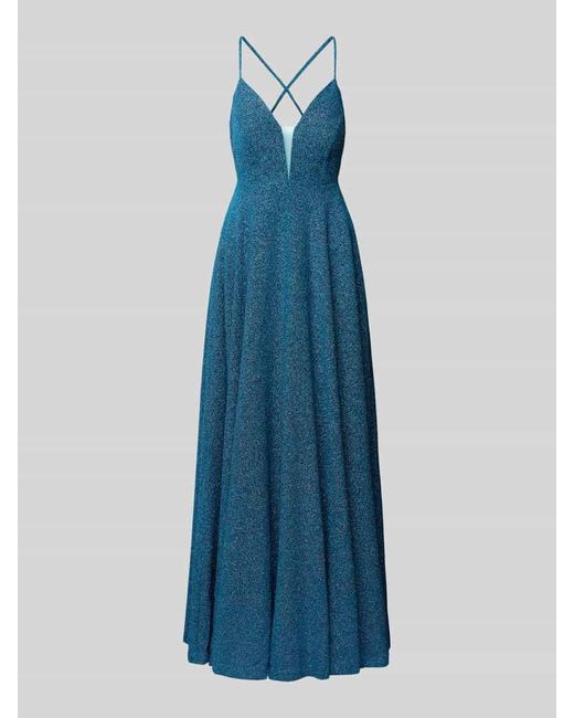 Jake*s Blue Abendkleid mit tiefem V-Ausschnitt und Cut Out