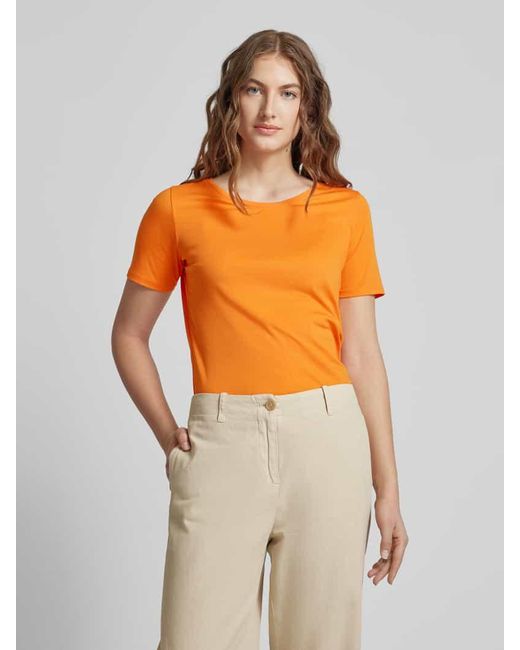 S.oliver Orange T-Shirt im unifarbenen Design