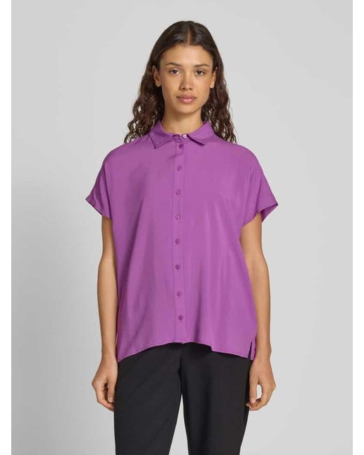 Christian Berg Women Purple Regular Fit Hemdbluse mit Kappärmeln
