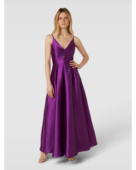 Swing Purple Abendkleid mit V-Ausschnitt